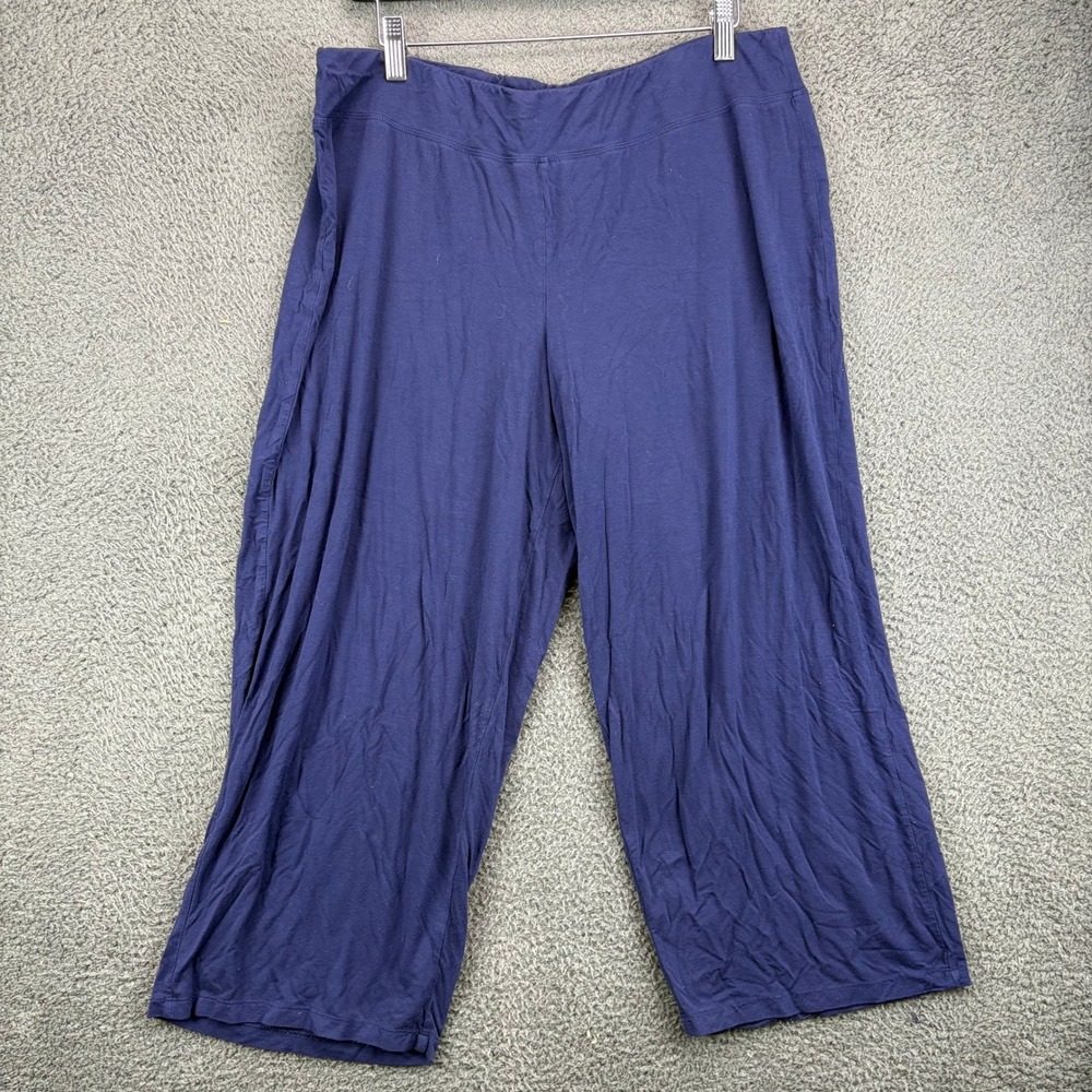 Soma Intimates Navy Blue Wide Leg Lounge Pajama Pants Womens XL Relaxed Fit
